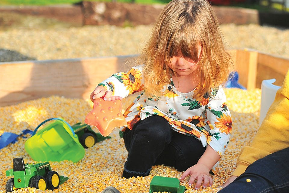 Girl playing in corn box at Fall Festival at Lehman’s in Kidron (photo courtesy of Lehman’s) Girl playing in corn box at Fall Festival at Lehman’s in Kidron (photo courtesy of Lehman’s)