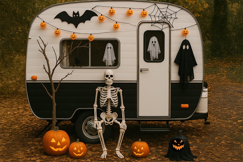 Decorated camper at Halloween Campout at Seneca Lake Park in Senecaville (photo courtesy of Muskingum Watershed Conservancy District)