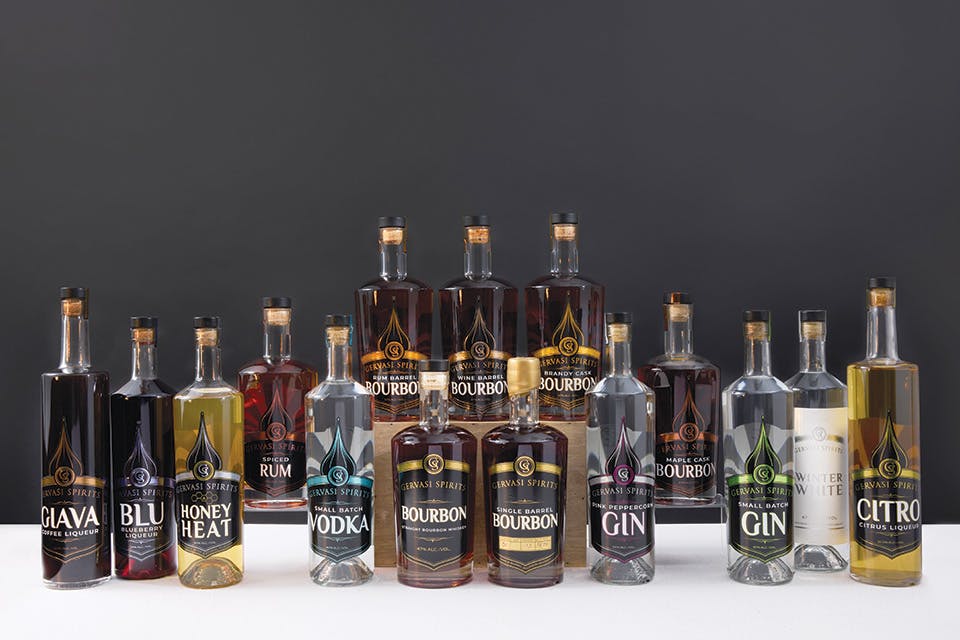 Spirits lineup at Sip + Learn: Gervasi Spirits Craft Cocktail Glass at Gervasi Vineyard Resort & Spa in Canton (photo courtesy of Gervasi Vineyard Resort & Spa) Spirits lineup at Sip + Learn: Gervasi Spirits Craft Cocktail Glass at Gervasi Vineyard Resort & Spa in Canton (photo courtesy of Gervasi Vineyard Resort & Spa)
