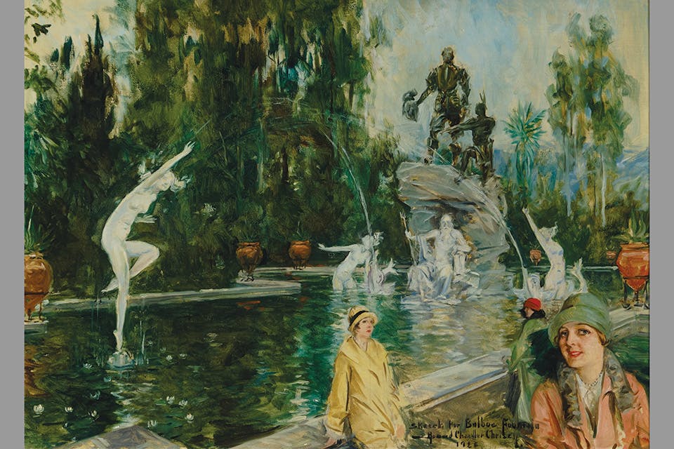 Howard Chandler Christy’s “Sketch for Balboa Foundation” from “Howard Chandler Christy: The Golden Age Master, from the Trembly Family Collection” at Zanesville Museum of Art (photo courtesy of Zanesville Museum of Art) Howard Chandler Christy’s “Sketch for Balboa Foundation” from “Howard Chandler Christy: The Golden Age Master, from the Trembly Family Collection” at Zanesville Museum of Art (photo courtesy of Zanesville Museum of Art)