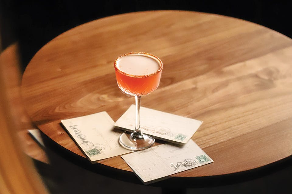 Cocktail and postcards at High Bank Distillery’s P.O. Box Twenty One in Westerville (photo courtesy of High Bank Distillery) Cocktail and postcards at High Bank Distillery’s P.O. Box Twenty One in Westerville (photo courtesy of High Bank Distillery)