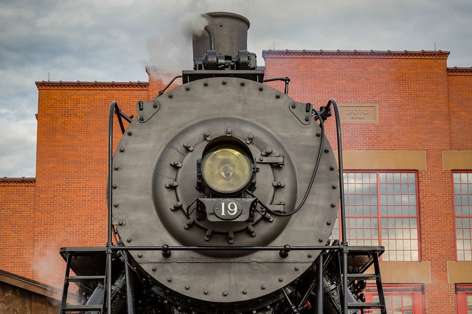 No. 19 sits outside the backshop at the Age of Steam Roundhouse Museum (photo by Doyle Yoder)