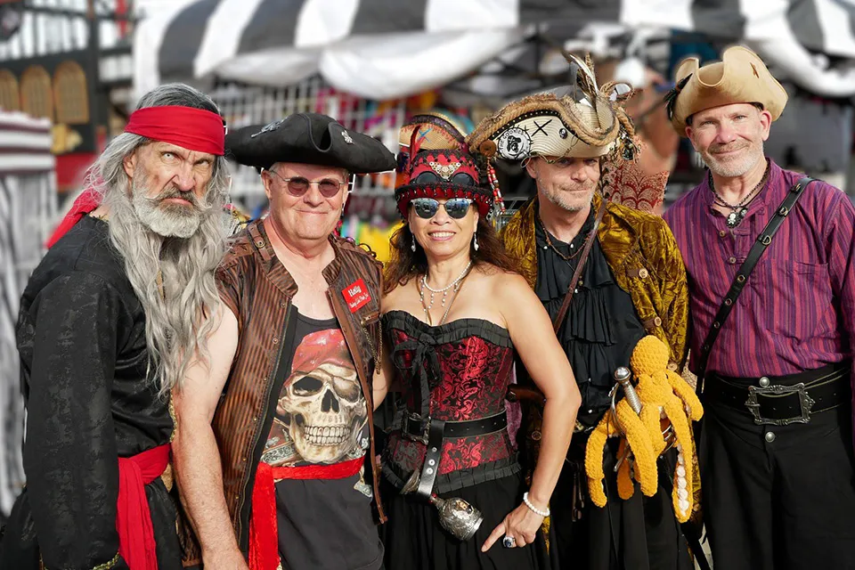 Group of Buckeye Lake Pirate Fest attendees dressed in their pirate attire (courtesy of Buckeye Lake Pirate Fest)