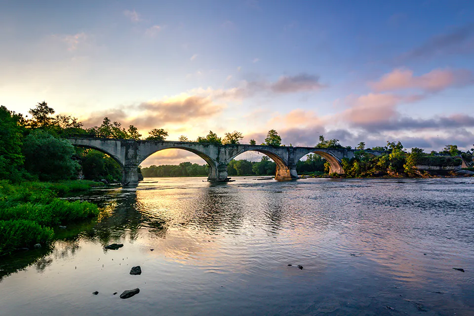 Historic interurban bridge in Waterville (photo by Doug Hinebaugh)