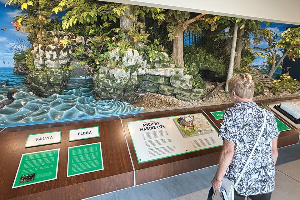 Woman at Put in Bay Aquatic Visitors Center in Put in Bay (photo by Kristina Smith)