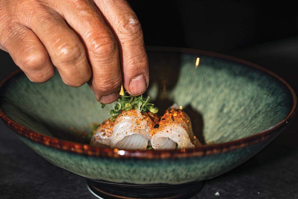Dish from Haru Omakase in Columbus (photo courtesy of Fukuryu Brands)