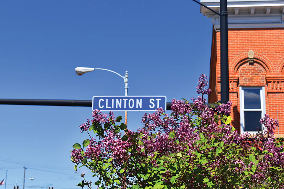 Clinton Street sign (photo courtesy of Defiance Main Street & Visitors Bureau)