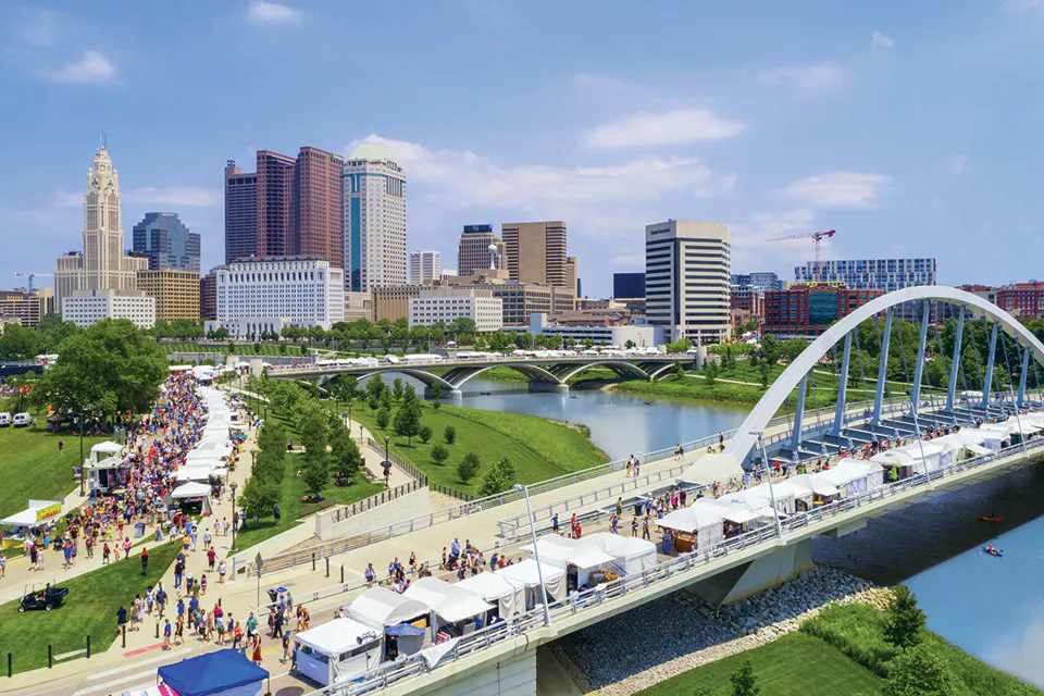 Downtown Columbus and Scioto Riverfront (photo courtesy of Greater Columbus Arts Council)