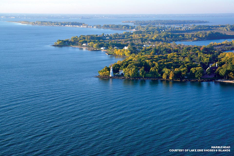 Lake Erie Islands overhead view